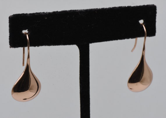 Rose Gold Tone Sterling Silver Teardrop Earrings - image 2