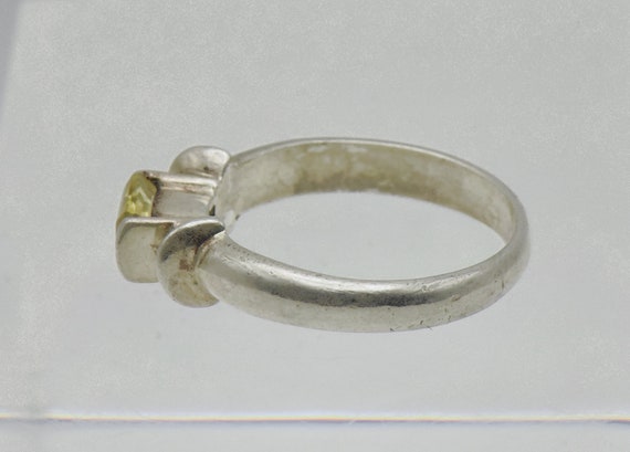 Vintage Sterling Silver Imitation Citrine Ring - … - image 9
