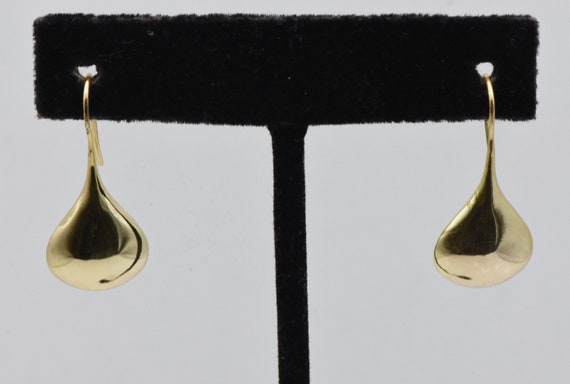 Gold Tone Sterling Silver Teardrop Earrings - image 1