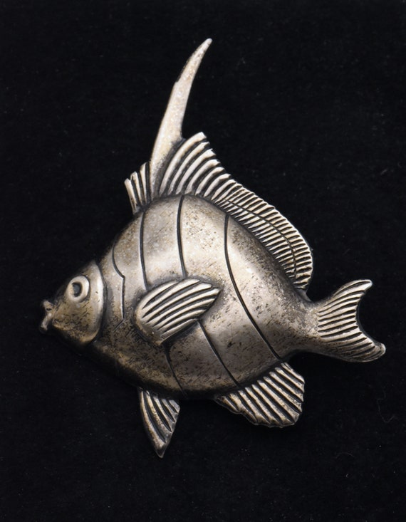 vintage fish brooch silver - Gem