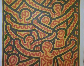 Keith Haring - "Ohne Titel, 1989" Vintage Ungerahmt Poster