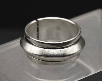 Vintage sterlingzilveren handgemaakte spinnerring - maat 8