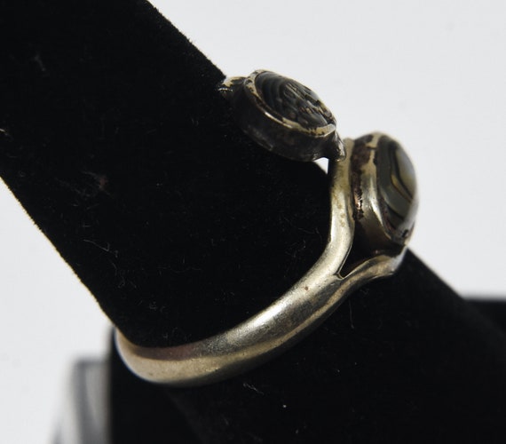 Silver Bypass Abalone Shell Ring - Size 6.5 - image 3