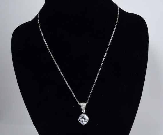 ☆ENGBROX☆ silver925 starring cubic necklace EBNL24052SV Sterling Silver Cubic Zirconia Pendant on Sterling Silver