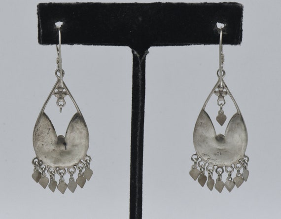 Vintage Handmade Sterling Silver Dangle Earrings - image 4
