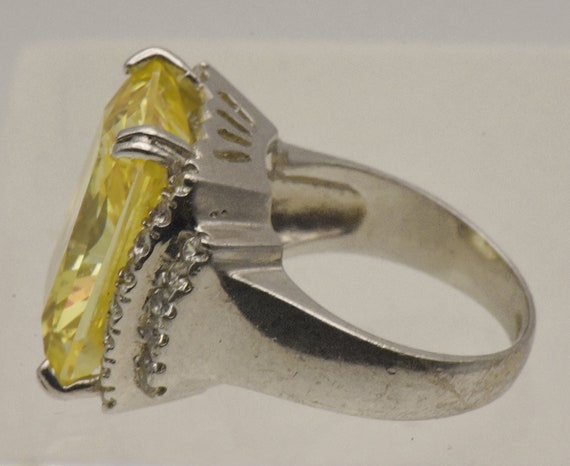 Vintage Sterling Silver Canary Yellow Cubic Zirco… - image 9