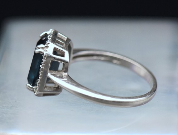 Vintage Blue Topaz and Diamonds Sterling Silver R… - image 9