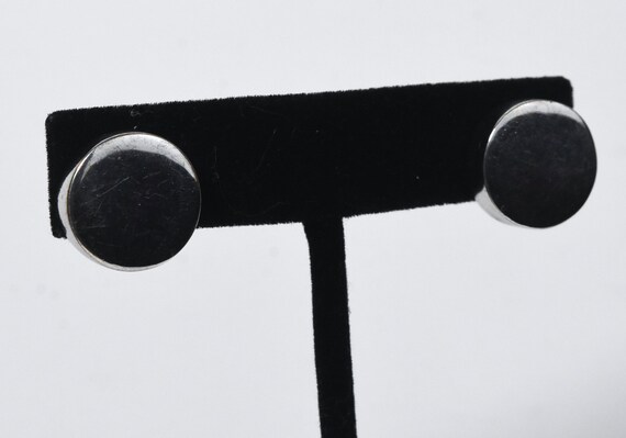 Large Sterling Silver Flat Stud Earrings - image 3