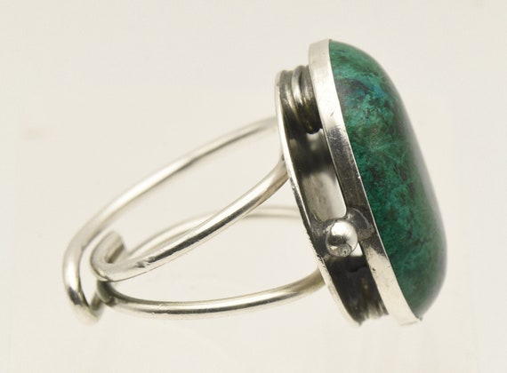 Vintage Handmade Chrysocolla Sterling Silver Adju… - image 8