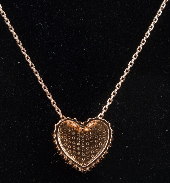 Copper Tone Sterling Silver Chain and Heart Penda… - image 6