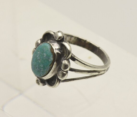 Vintage Handmade Turquoise Sterling Silver Ring -… - image 9