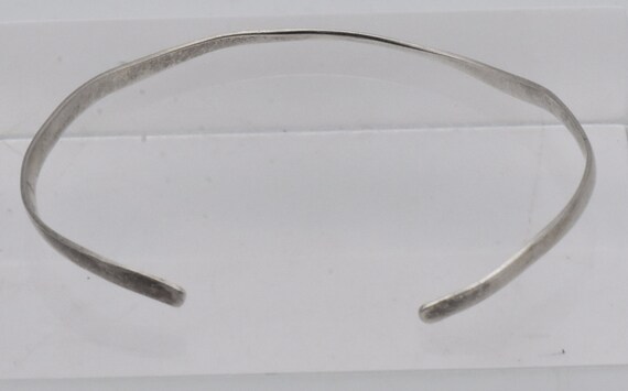Vintage Sterling Silver Cuff Bent Design Bracelet - image 8