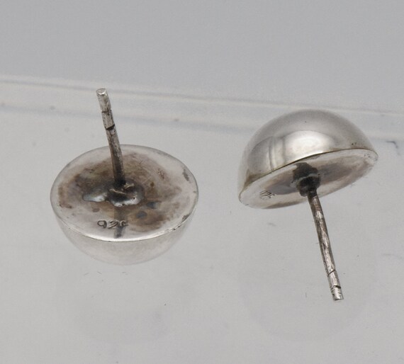 Vintage Sterling Silver Dome Stud Earrings - image 10