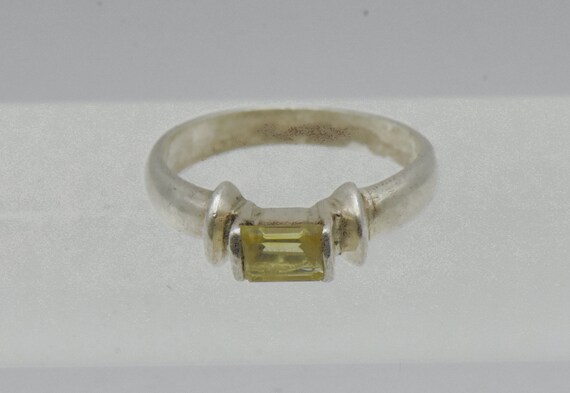 Vintage Sterling Silver Imitation Citrine Ring - … - image 5