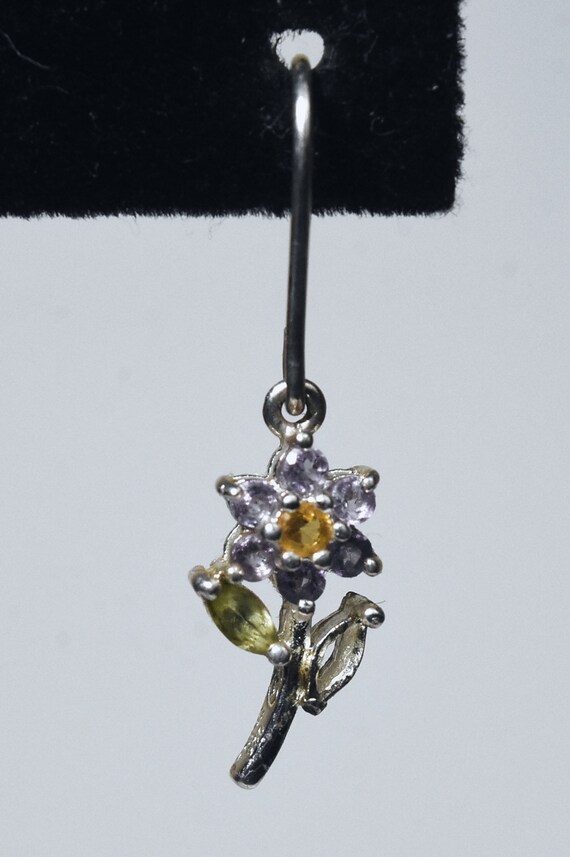 Gemstone Flower Earrings - image 4