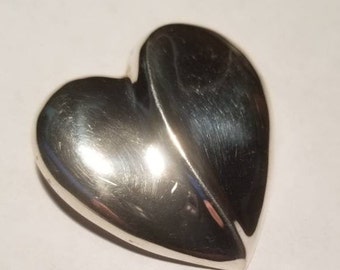 Broche coeur en argent sterling