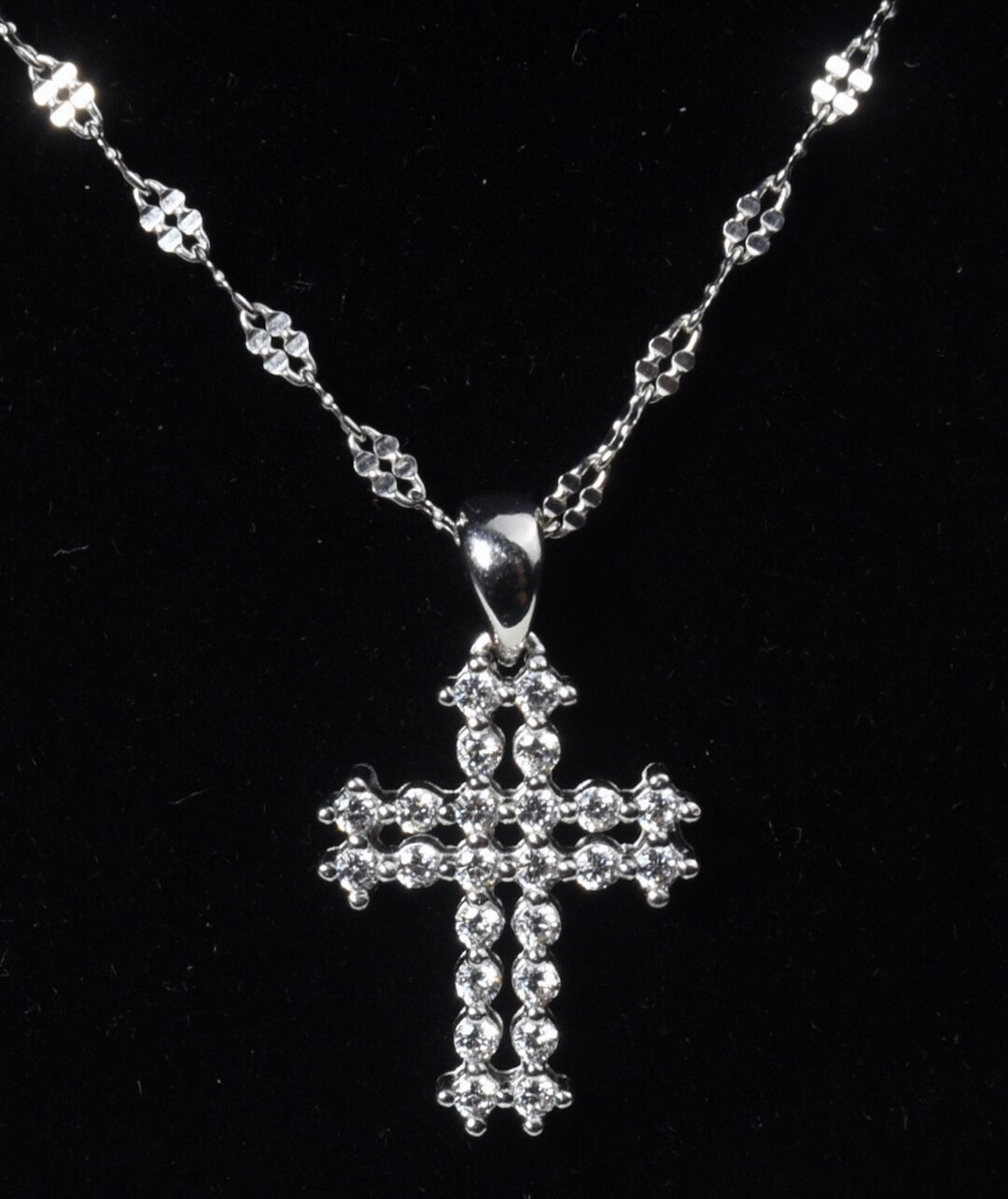 Sterling Silver Cubic Zirconia Crucifix Pendant on Milor Sterling ...