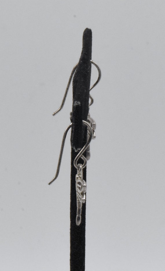 Vintage Sterling Silver Dragonfly Earrings - image 3