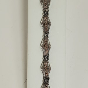Vintage 800 zilveren filigraan schakelarmband