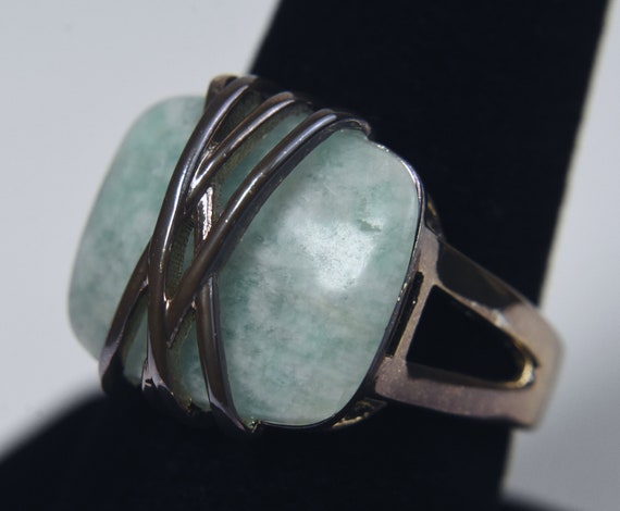 Amazonite Silver Ring - Size 8 - image 4