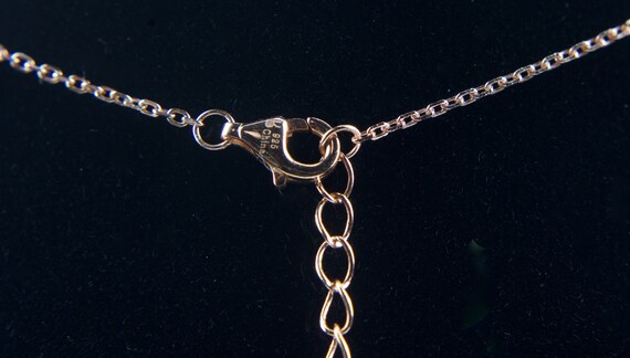 Copper Tone Sterling Silver Chain and Heart Penda… - image 4