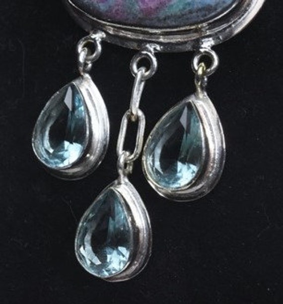 Stunning Ruby Fuschite and Kyanite Sterling Silve… - image 6