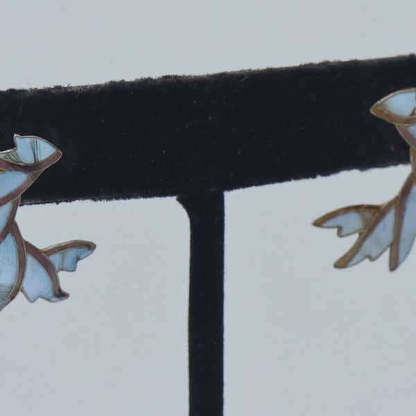 Vintage Blue Enamel Earrings