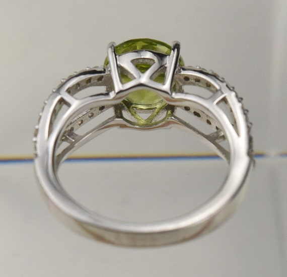 Sterling Silver Light Green Crystal Ring - Size 5 - image 9