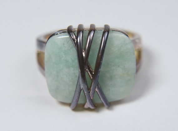 Amazonite Silver Ring - Size 8 - image 6