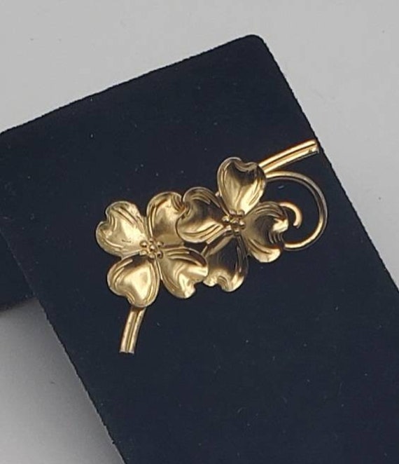 Beau - Vintage Gold Tone Sterling Silver Flowers … - image 4