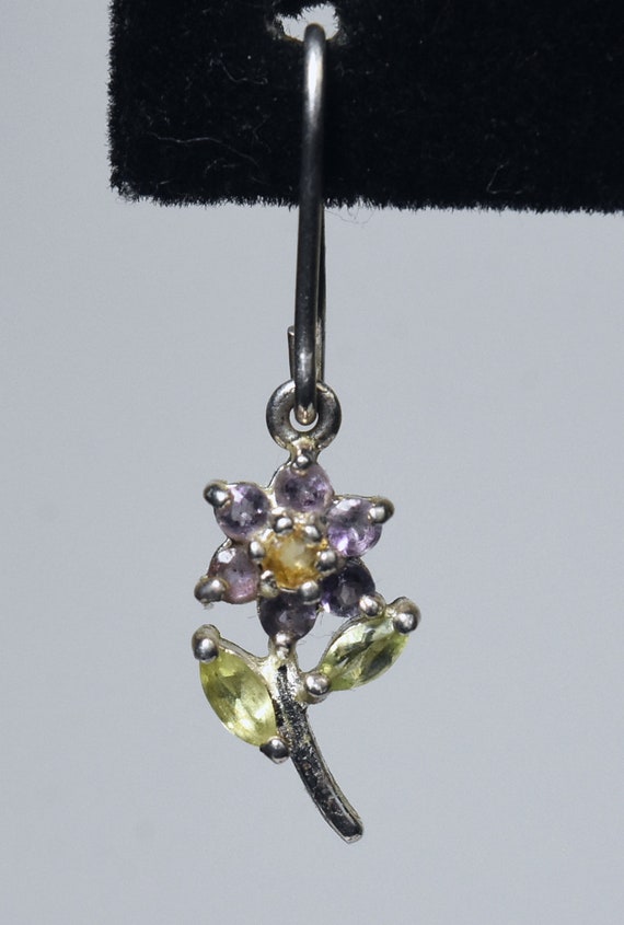 Gemstone Flower Earrings - image 5