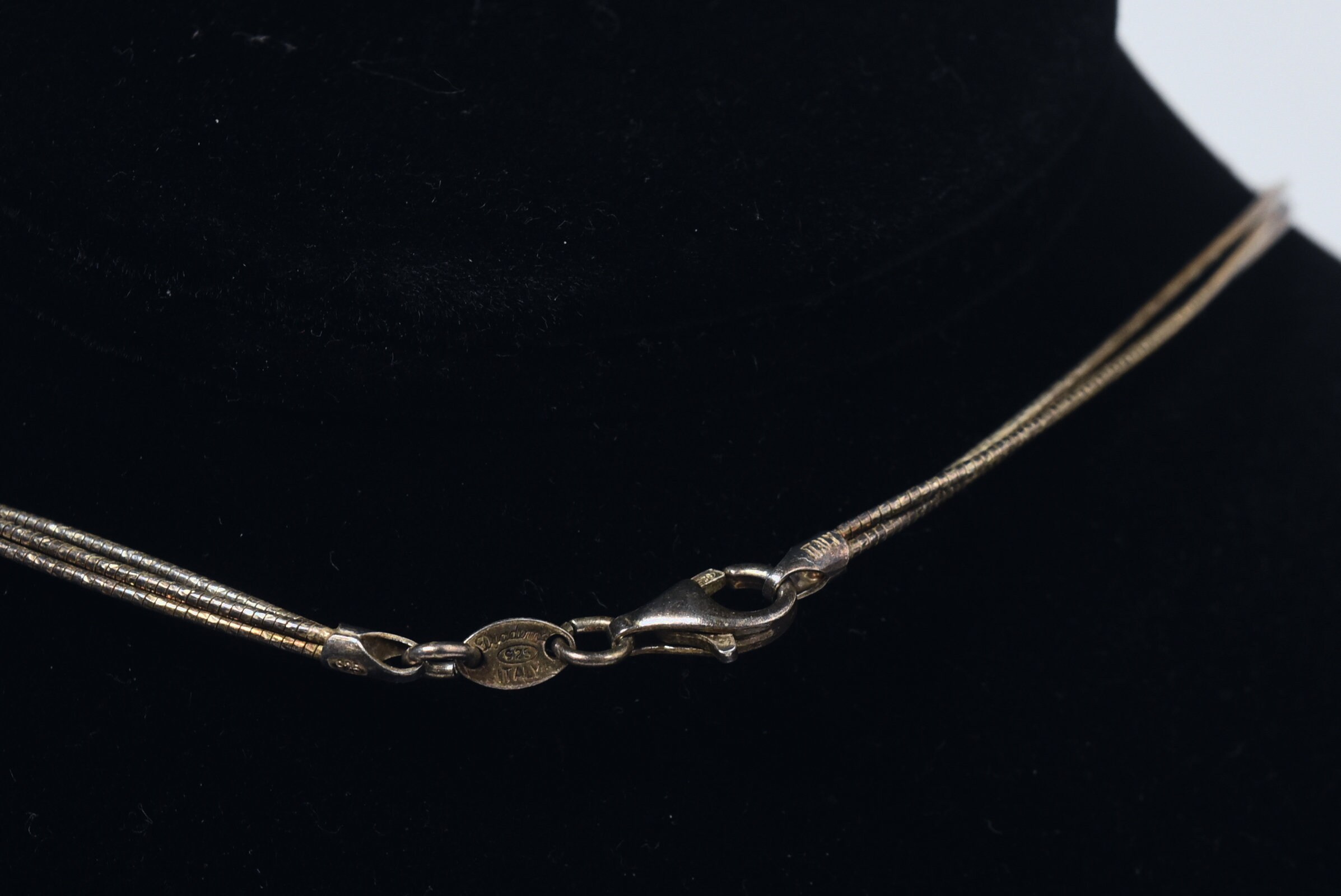 Dyadema Italian Gold Tone Sterling Silver Triple Strand Beaded