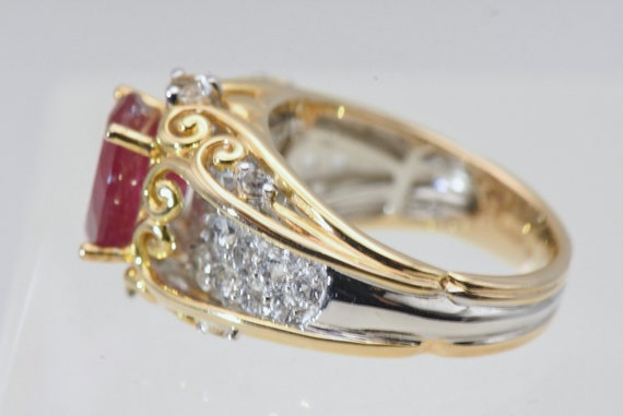 Composite Ruby and Colorless Sapphire Dual Tone S… - image 10