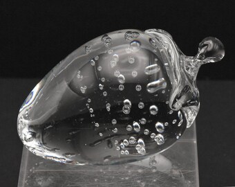Vintage Crystal Strawberry Paperweight