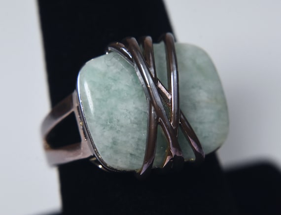 Amazonite Silver Ring - Size 8 - image 2
