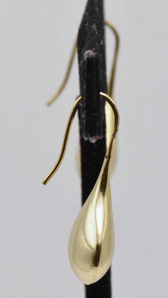Gold Tone Sterling Silver Teardrop Earrings - image 3