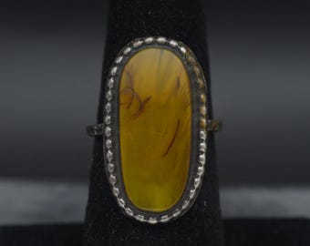 Vintage Handcrafted Oxidized Silver Ring - Size 6