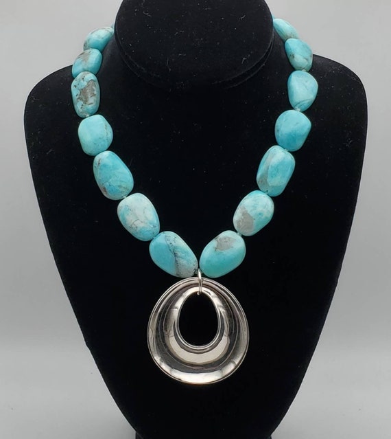 Simon Sebbag Amazonite With Sterling Silver Pendant Necklace 18 Etsy