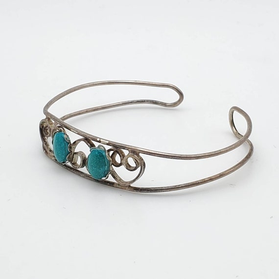 Vintage Delicate Handmade Turquoise Bracelet - image 6