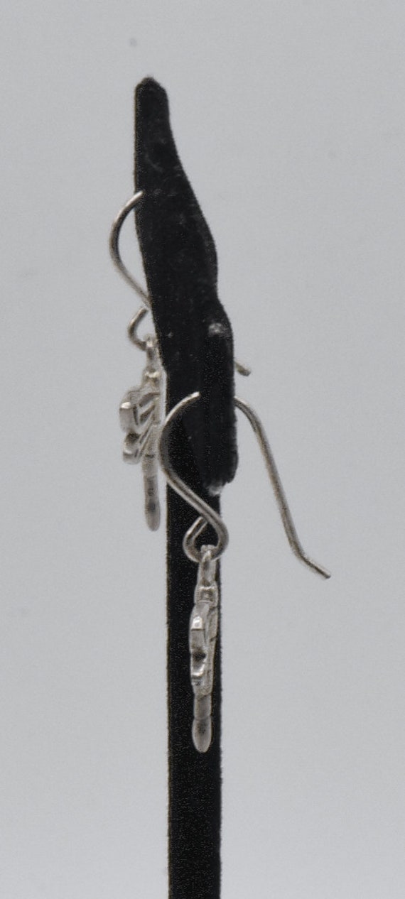 Vintage Sterling Silver Dragonfly Earrings - image 5