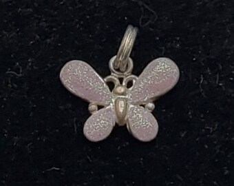 Glittery Sterling Silver Butterfly Charm