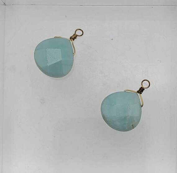 Faceted Amazonite Teardrop Dangles - MISSING CLOS… - image 4