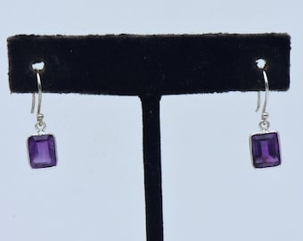 Boucles D'oreilles Anciennes En Argent Sterling Avec Améthystes – Vintage Et élégant