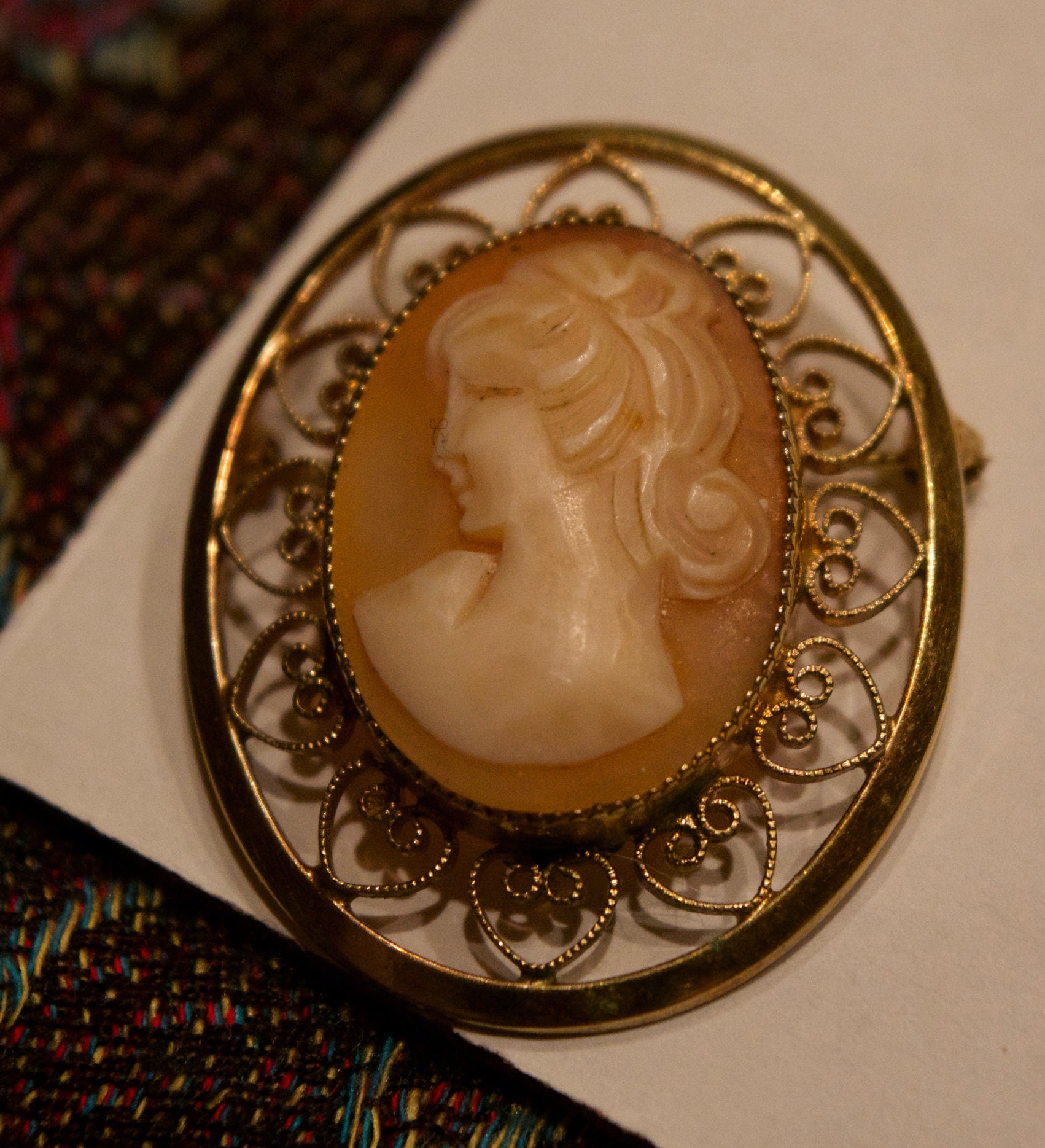 ⭐️WINARD・1/20 12KGF・アースカラー天然石・USAヴィンテージ Winard Vintage 12k 1/20 Yellow Gold Filled & Onyx Pendant 23