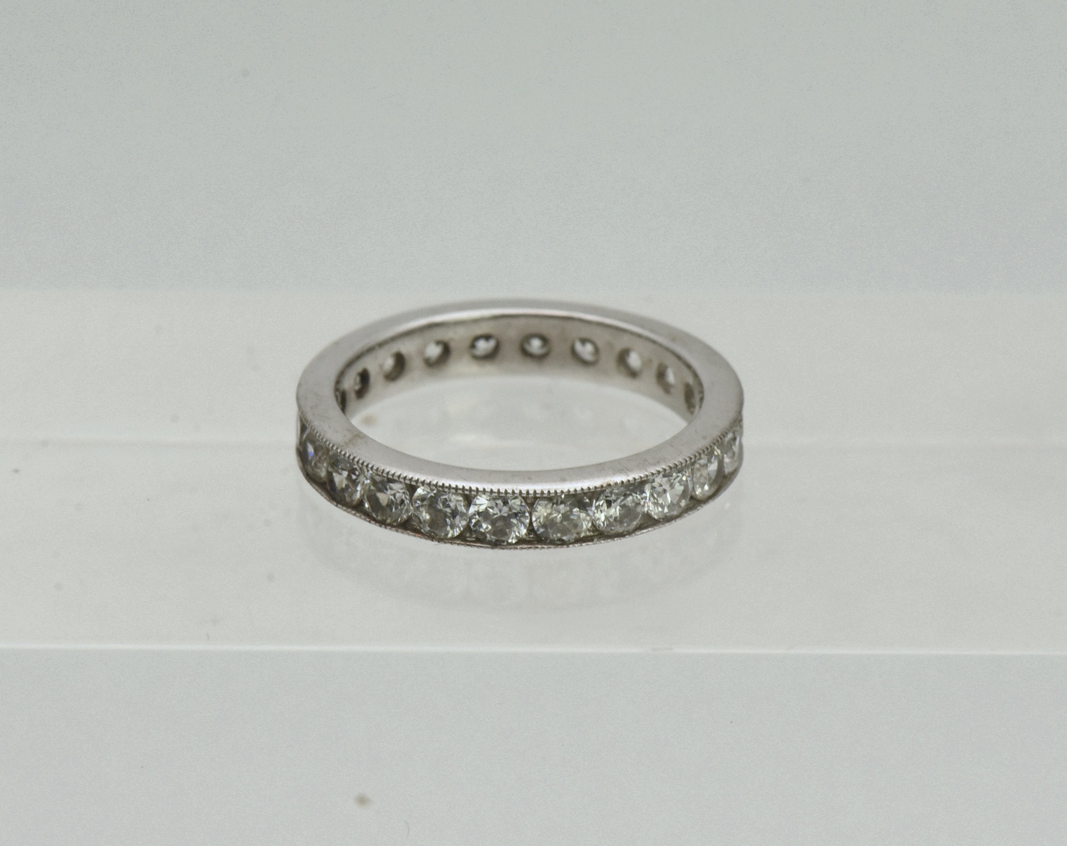 2000年 英国 ヴィンテージ ミレニアム 長方形バー 925 シルバー チャー Vintage Square Cubic Zirconia Sterling Silver Ring, UK Size