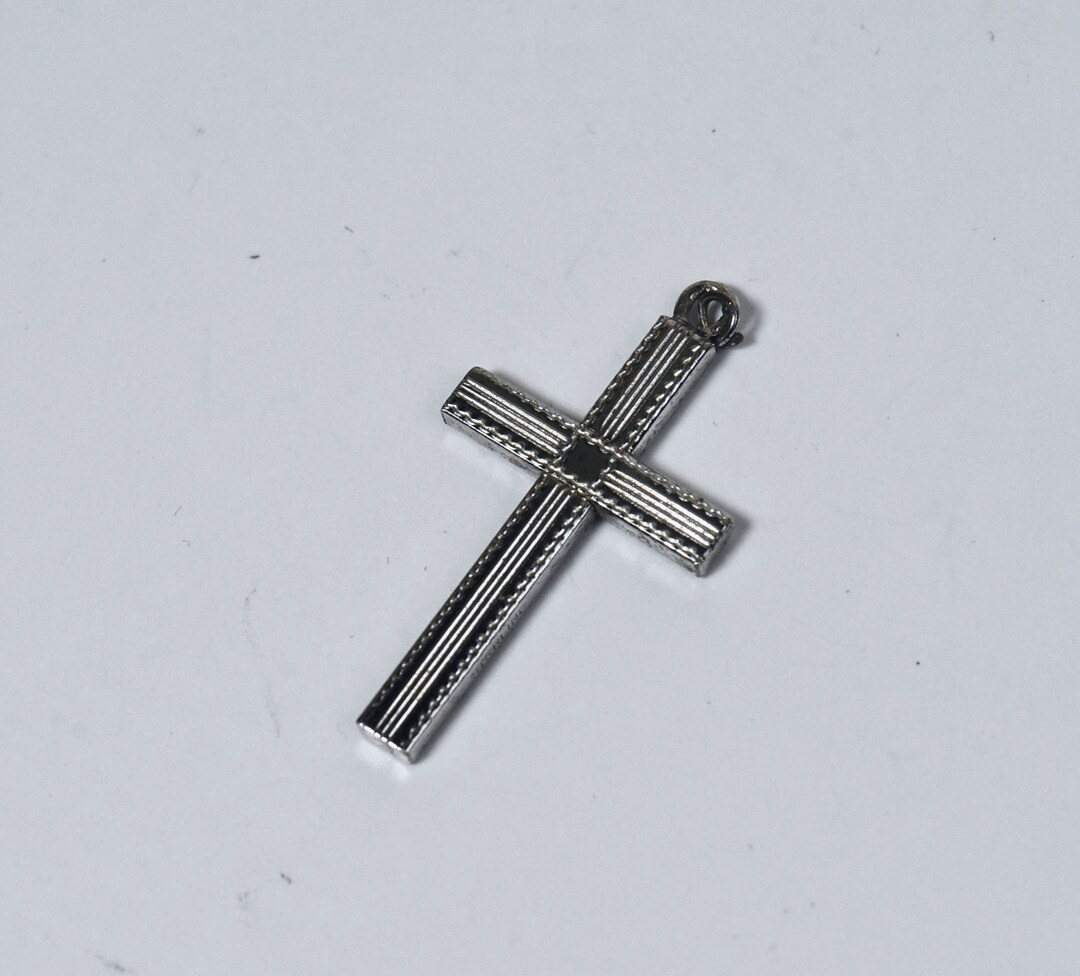 Vintage Sterling Silver Engraved Design Cross Pendant - Etsy