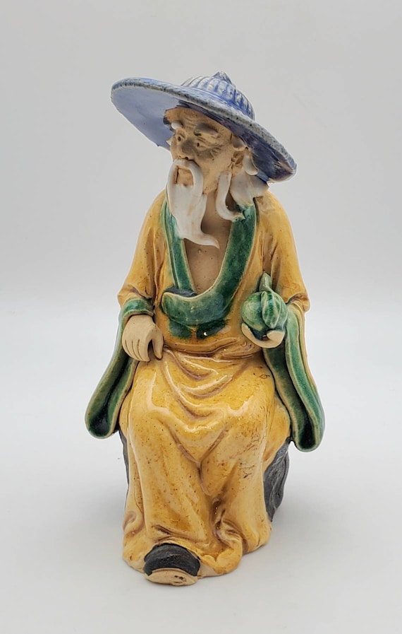 Vintage Ceramic Nicely Detailed Bearded Elder Chinese Man