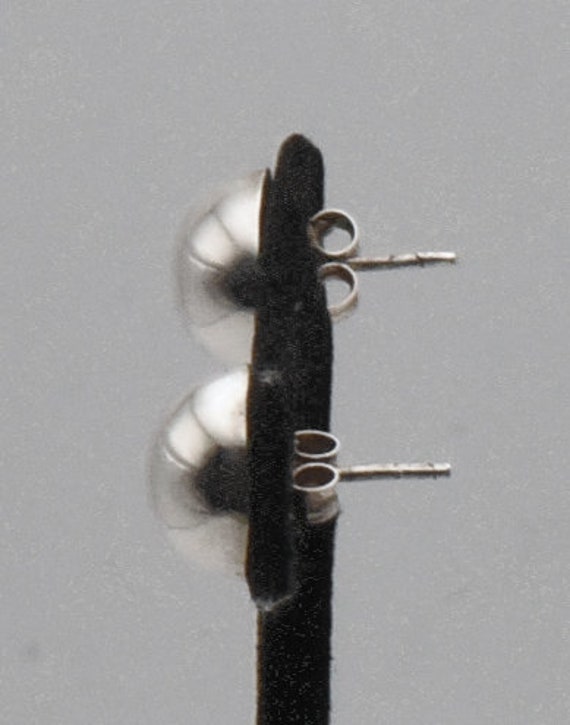 Vintage Sterling Silver Dome Stud Earrings - image 5