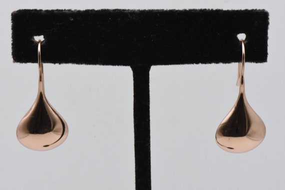 Rose Gold Tone Sterling Silver Teardrop Earrings - image 1