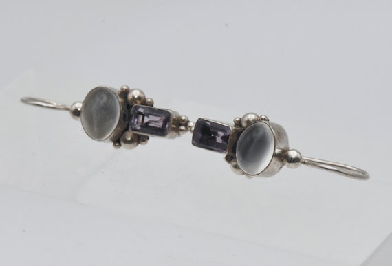 Vintage Cat's Eye Moonstone and Amethyst Sterling… - image 10